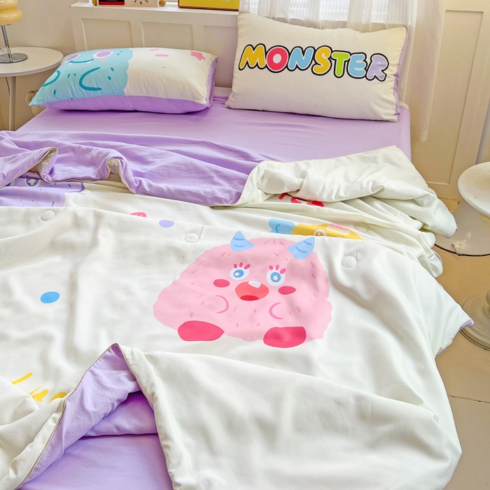 91家纺网 家纺一手货源 找家纺 海岛哥哥 2025新款水洗棉大版卡通夏被 幸运小乖