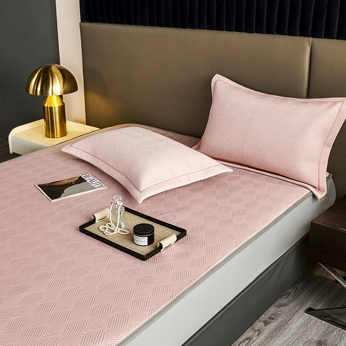 91家纺网 家纺一手货源 找家纺 桂雅居 2025新款高科技冷凝高分子超速凉感软席三件套 樱花粉