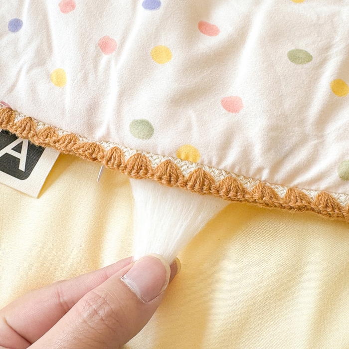 91家纺网 家纺一手货源 找家纺 熙宴家纺 2025新款A类水洗双层纱100%新疆棉花印花夏被空调被夏凉被 五彩波点