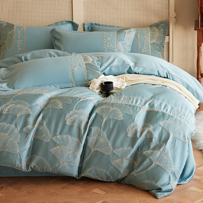 91家纺网 家纺一手货源 找家纺 （总）菲儿2025新款冰丝浮雕提花绣花四件套