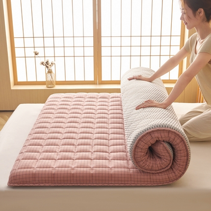 锦丝钰床垫 2025新款色织水洗棉棉花床垫 小粉格