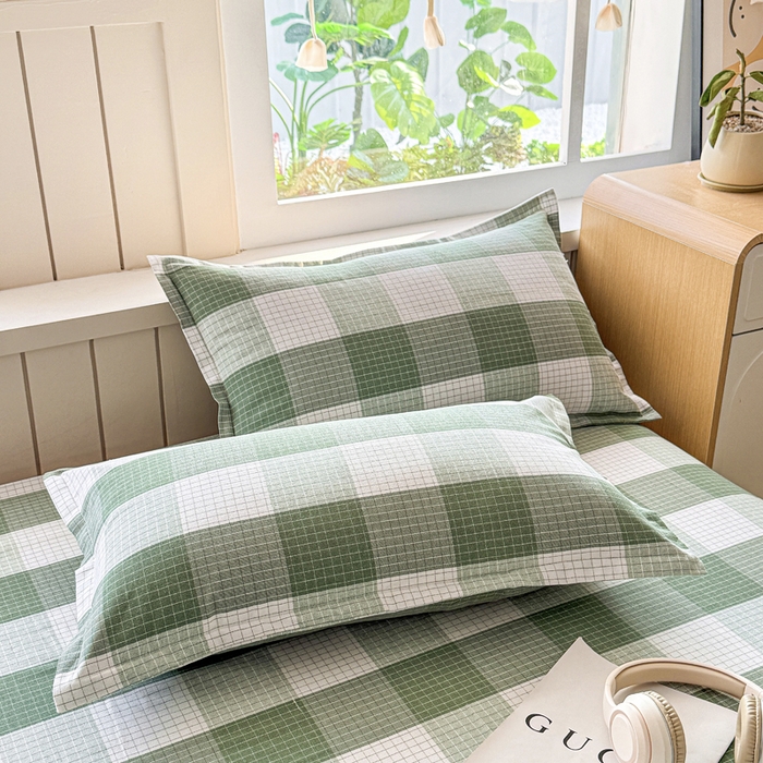 91家纺网 家纺一手货源 找家纺 金泰莱 2025新款色织老粗布四件套全棉四件套纯棉四件套 言格