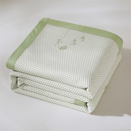 91家纺网 家纺一手货源 找家纺 制梦家纺 2025新款针织夏被 抹茶绿