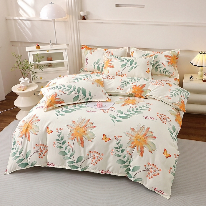 91家纺网 家纺一手货源 找家纺 北部居 2025新款加厚化纤四件套