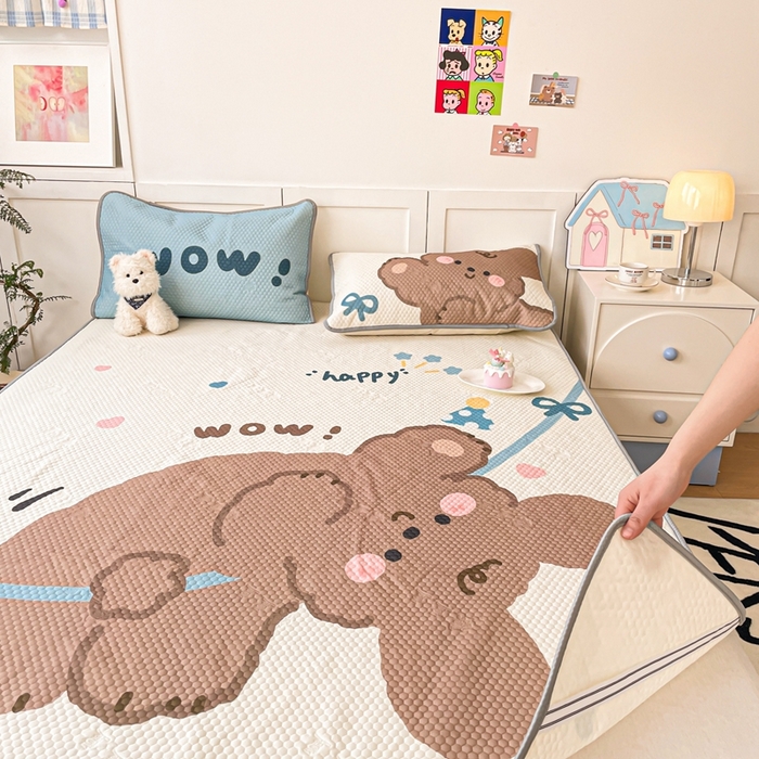 91家纺网 家纺一手货源 找家纺 川悦生活 2025新款大版冰豆豆凉豆豆凉席 表演小狗