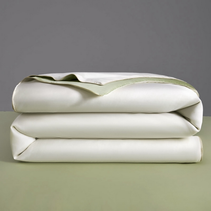 91家纺网 家纺一手货源 找家纺 AB家纺2025新品A类莱赛尔双拼50天丝空调夏被四件套 珍珠白-梨花黄