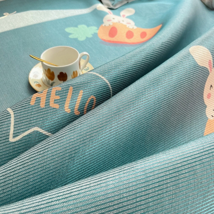 91家纺网 家纺一手货源 找家纺 典曼家纺 2025春夏新款250D冰丝宽边圆网冰丝凉席席子 萝卜兔