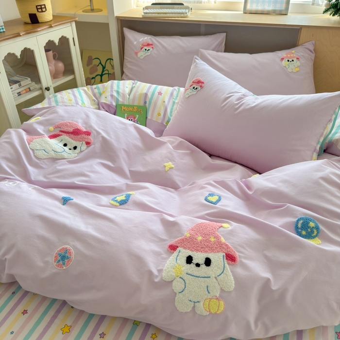 91家纺网 家纺一手货源 找家纺 如意朵2025新款全棉毛巾绣四件套 魔法师