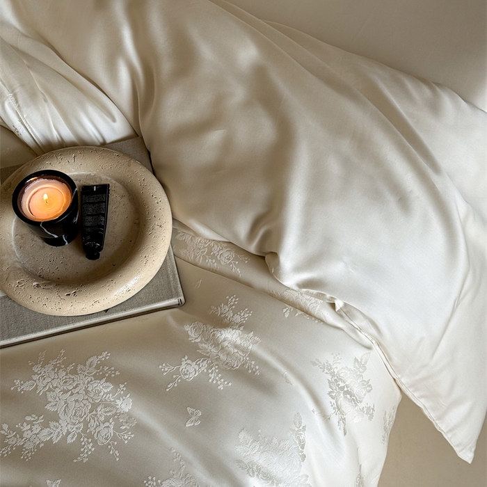 91家纺网 家纺一手货源 找家纺 FORTWO2025新款60支兰精天丝浮雕提花四件套		 仙本娜