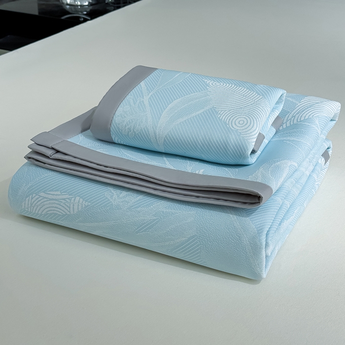 91家纺网 家纺一手货源 找家纺 小萌虎 2025新款PE高分子凉感大提花凉席席子 爱意