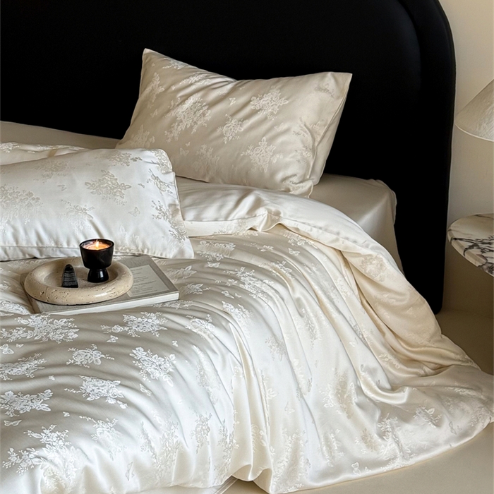 91家纺网 家纺一手货源 找家纺 FORTWO2025新款60支兰精天丝浮雕提花四件套		 仙本娜