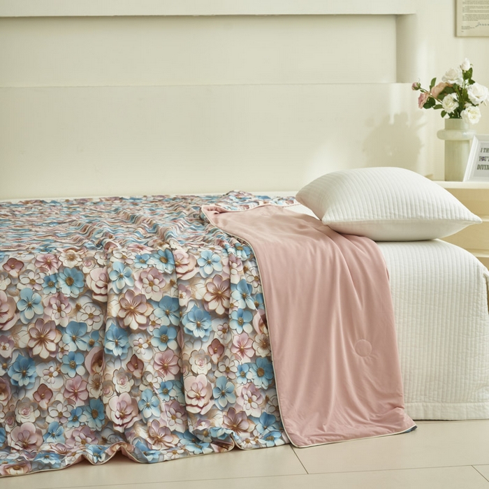 91家纺网 家纺一手货源 找家纺 子由家居 2025新款5D凉感大豆夏被 5D-石榴花