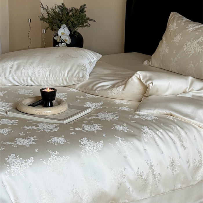 91家纺网 家纺一手货源 找家纺 FORTWO2025新款60支兰精天丝浮雕提花四件套		 仙本娜