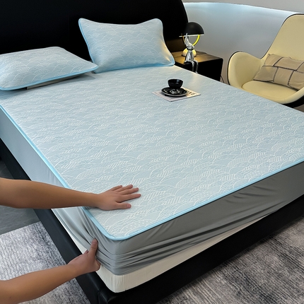 91家纺网 家纺一手货源 找家纺 （总）典曼家纺 2025春夏新款PE凉感提花床席床笠凉席席子