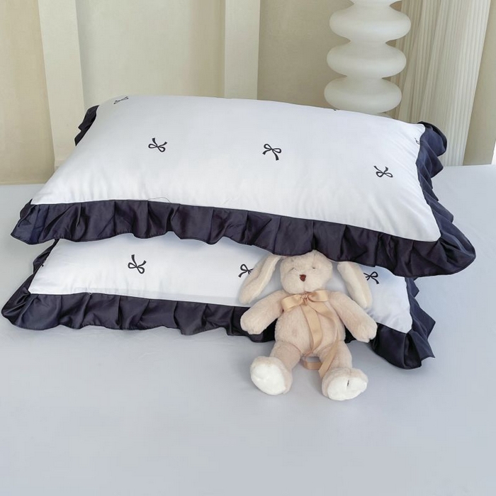 91家纺网 家纺一手货源 找家纺 绣女坊  2025新款水洗天丝夏被四件套 蓝色蝴蝶结