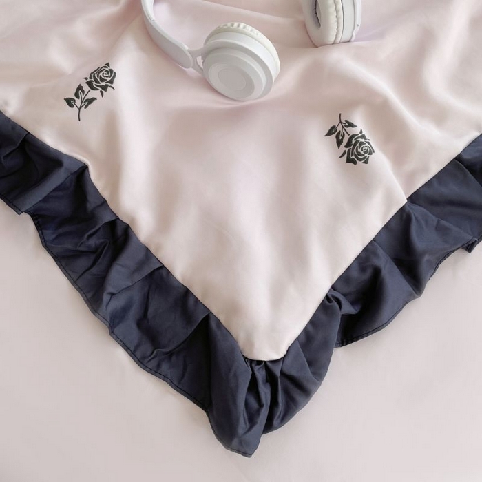 91家纺网 家纺一手货源 找家纺 绣女坊  2025新款水洗天丝夏被四件套 粉色玫瑰