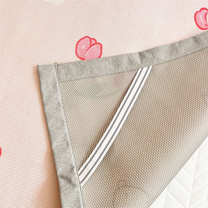 91家纺网 家纺一手货源 找家纺 典曼家纺 2025春夏新款250D冰丝宽边圆网冰丝凉席席子 精灵兔