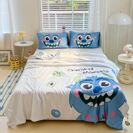 91家纺网 家纺一手货源 找家纺 （总）海岛哥哥 2025新款A类平网大版云朵棉嵌绳边单夏被