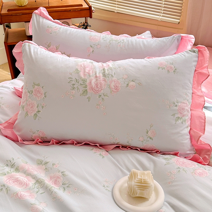 91家纺网 家纺一手货源 找家纺 佳一家纺 2025新款亲肤水洗棉四件套系列 倾城之恋