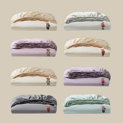 91家纺网 家纺一手货源 找家纺 （总）禾时 2025新款A类全棉卡通小熊刺绣床笠床套床罩床垫保护套