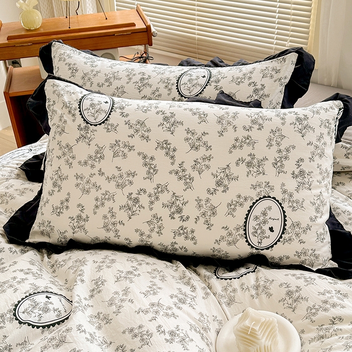 91家纺网 家纺一手货源 找家纺 佳一家纺 2025新款亲肤水洗棉四件套系列 花香