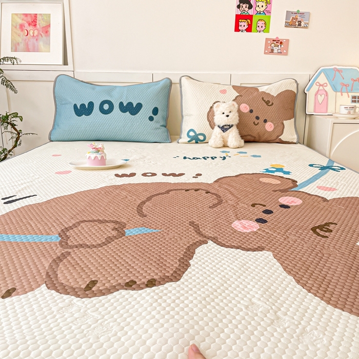 91家纺网 家纺一手货源 找家纺 川悦生活 2025新款大版冰豆豆凉豆豆凉席 表演小狗