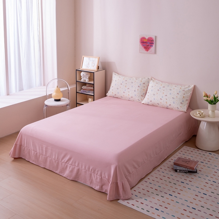 91家纺网 家纺一手货源 找家纺 南北家居 2025新款针织棉双层纱夏被四件套 呆呆熊