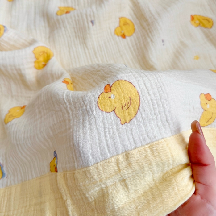 91家纺网 家纺一手货源 找家纺 （总）BOSS 2025新款全棉皱皱纱双层纱儿童盖毯夏被  幼儿园夏被午睡毯夏凉被空调被