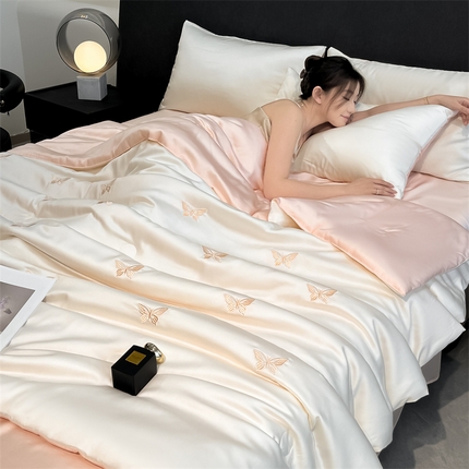 91家纺网 家纺一手货源 找家纺 （总）无界 2025新款B类水洗真丝绣花夏被系列-秘境