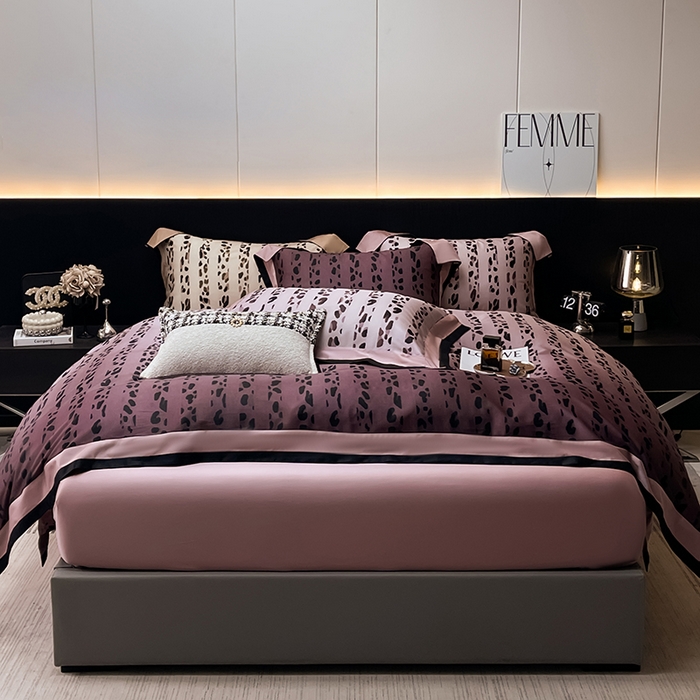 91家纺网 家纺一手货源 找家纺 爱妮菲2025新款高端轻奢A类母婴级天丝棉印花四件套纯棉全棉高端夏季丝滑裸睡长绒棉被套真丝床上用品   雨棠