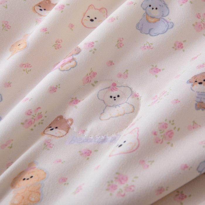 91家纺网 家纺一手货源 找家纺 南北家居 2025新款针织棉双层纱夏被四件套 呆呆熊