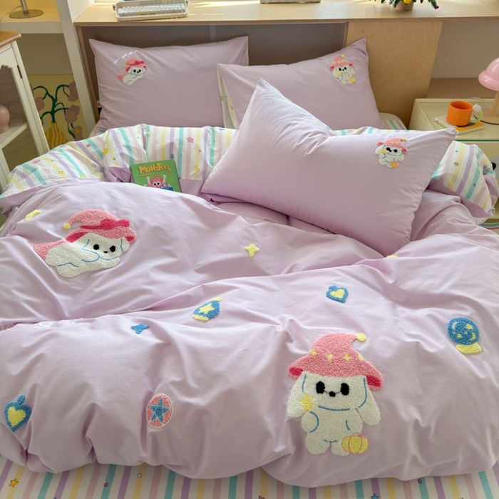 91家纺网 家纺一手货源 找家纺 如意朵2025新款全棉毛巾绣四件套 魔法师