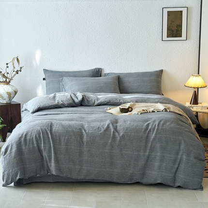 91家纺网 家纺一手货源 找家纺 （总）恋人优选 2025新款A类全棉色织水洗棉提花四件套