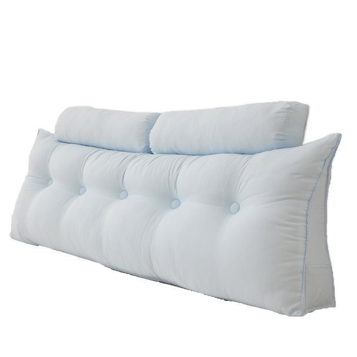 91家纺网 家纺一手货源 找家纺 2025新款高级感床头大靠垫三角床上靠枕护腰榻榻米靠背浅粉沙发软包拆洗 浅蓝