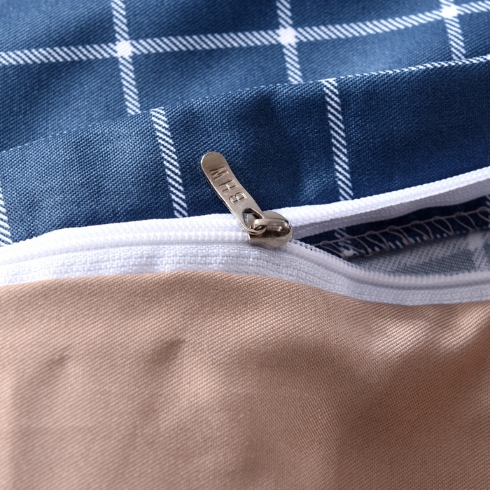 91家纺网 家纺一手货源 找家纺 百花王2025新款斜纹天丝莫代尔四件套 蓝格