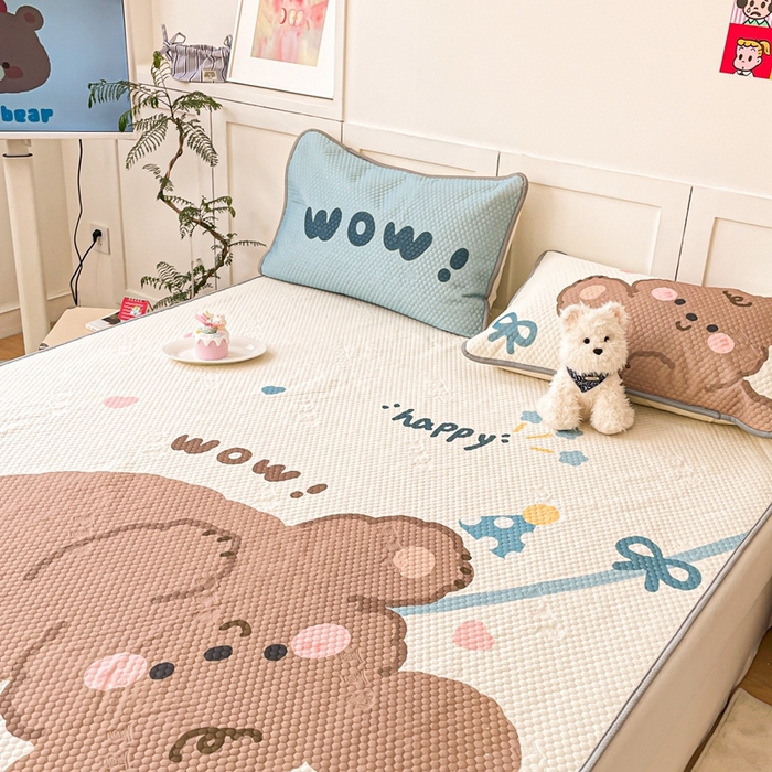 91家纺网 家纺一手货源 找家纺 川悦生活 2025新款大版冰豆豆凉豆豆凉席 表演小狗