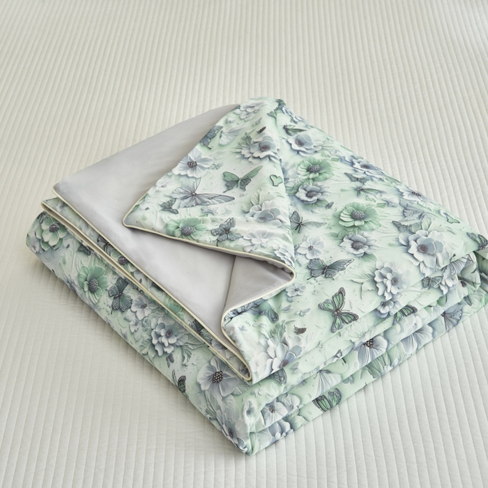 91家纺网 家纺一手货源 找家纺 子由家居 2025新款5D凉感大豆夏被 5D-蝴蝶纷飞