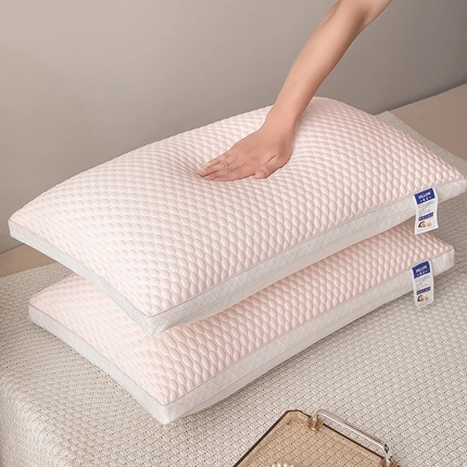 91家纺网 家纺一手货源 找家纺 亦帆枕芯  2025新款夏季凉感豆豆冰丝枕透气网边立体枕头枕芯 粉色中枕一只