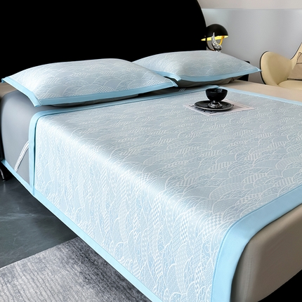 91家纺网 家纺一手货源 找家纺 （总）典曼家纺 2025春夏新款PE凉感提花床席床笠凉席席子