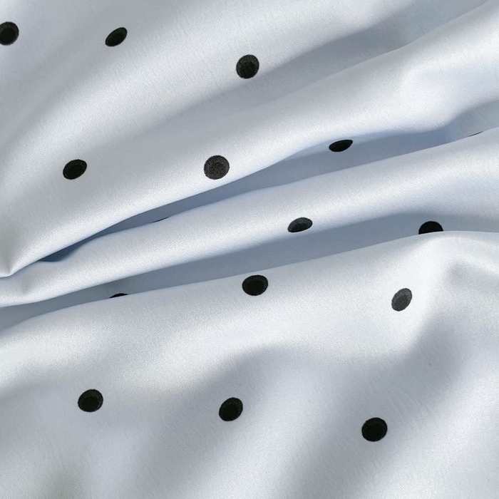 91家纺网 家纺一手货源 找家纺 绣女坊  2025新款水洗天丝夏被四件套 蓝色圆点