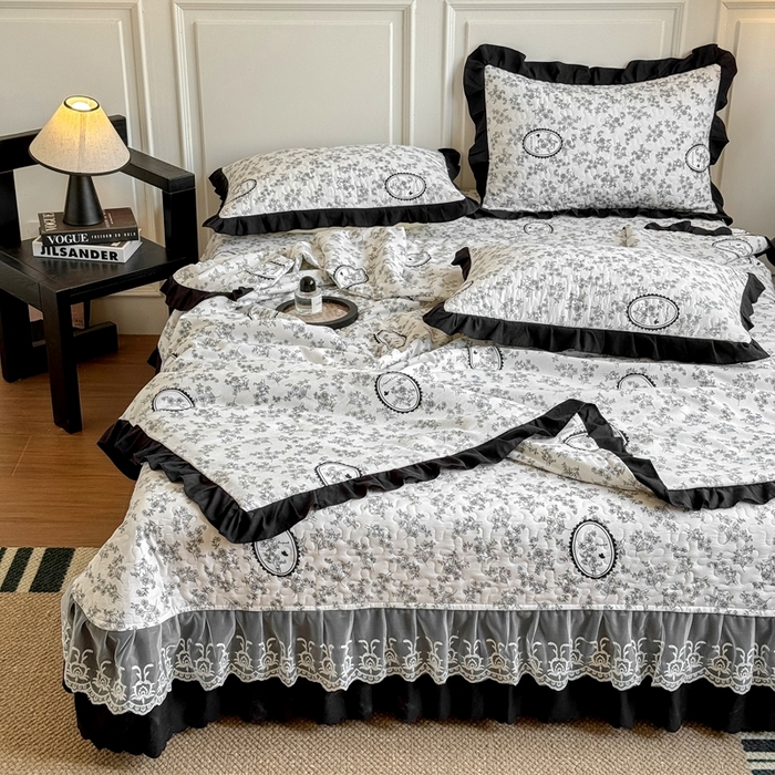 91家纺网 家纺一手货源 找家纺 绣女坊 2025新款夏被款床盖四件套 花艺