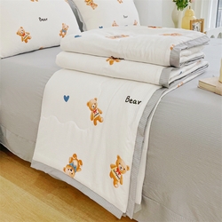 91家纺网 家纺一手货源 找家纺 （总）南北家居 2025新款亲肤泡泡棉提花夏被,欢乐熊,俏佳人,三叶草,甜蜜樱桃,夕颜花簇,晓春,一见倾心,紫色香