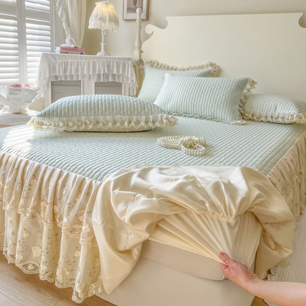 91家纺网 家纺一手货源 找家纺 （总）恋尚 2025新款乳胶凉感床笠裙-甜朵【控价170起】