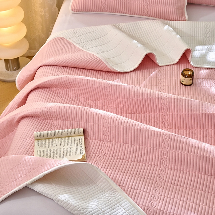 91家纺网 家纺一手货源 找家纺 X猫先生 2025新款全棉纯色床盖全棉床盖糖果系列 糖果-水柿粉