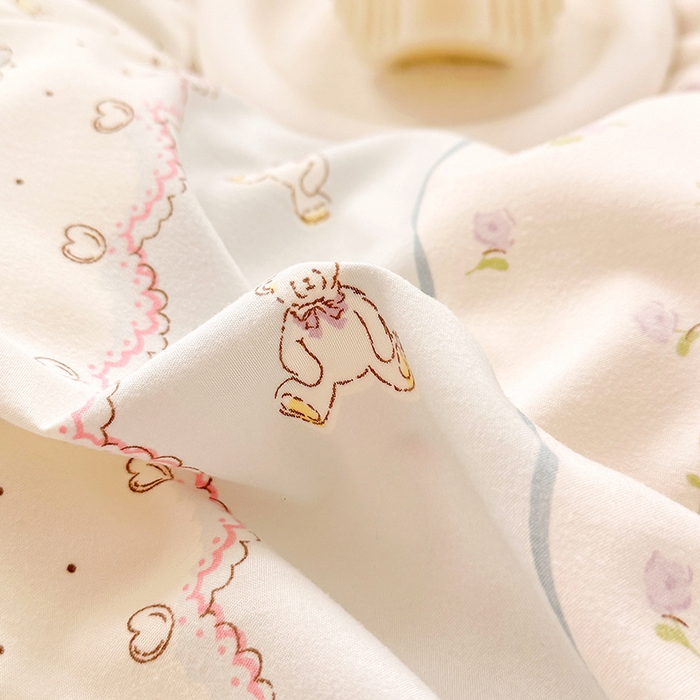 91家纺网 家纺一手货源 找家纺 佳一家纺 2025新款亲肤水洗棉四件套系列 遇见春天