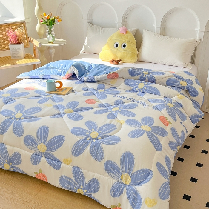 91家纺网 家纺一手货源 找家纺 百花王2025新款原棉大豆被被子被芯 唯美兰