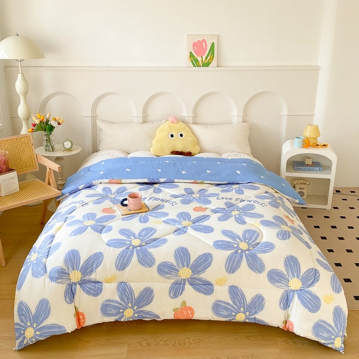 91家纺网 家纺一手货源 找家纺 百花王2025新款原棉大豆被被子被芯 唯美兰