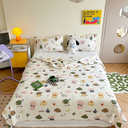 麦伦家居 2025新款云柔针织棉大豆夏凉被 宠物小狗