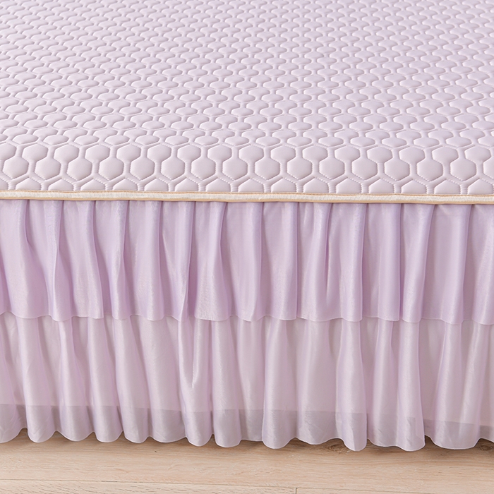 91家纺网 家纺一手货源 找家纺 畅畅家纺 2025新款夏季凉感丝足球花纯色凉席夏被四件套 足球花-魅紫