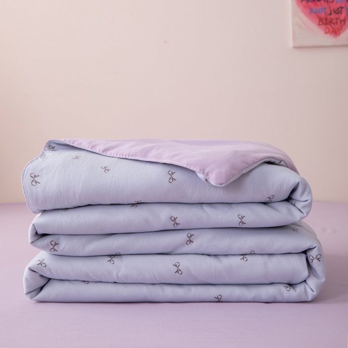 91家纺网 家纺一手货源 找家纺 南北家居 2025新款针织棉双层纱夏被四件套 蔷薇轻舞